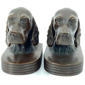 Antique Cast Metal Dog Bookend